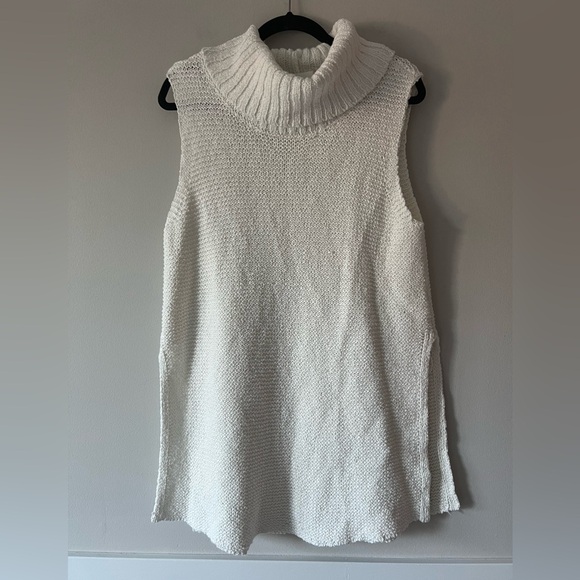 NWT Soft Surroundings Paola Cream Knit Cowl Neck Tunic Vest Size Large - Picture 2 of 8